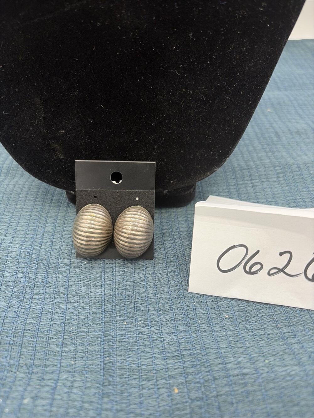 Vintage-styled Gold Tone Dome Earrings With A Textured Design Similar Vendome